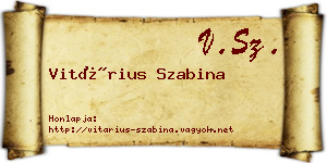 Vitárius Szabina névjegykártya