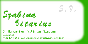 szabina vitarius business card